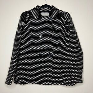 HOBBS LONDON Sidra Textured Metallic Preppy Classic Winter Peacoat Jacket